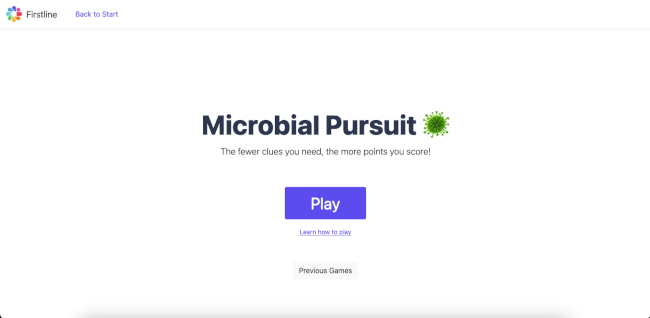 Screenshot of work we did for Microbial Pursuit