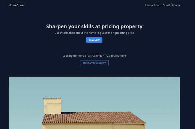 Iteration one homepage