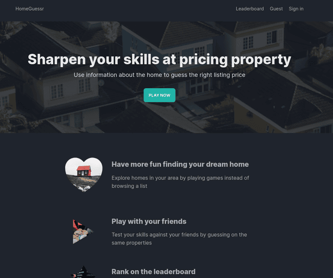 Iteration two homepage
